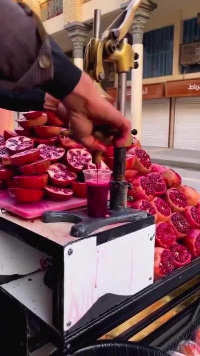 Pomegranate juice in the streets of Baghdad, Iraq