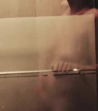 Yvonne Strahovski stroking her plot in the shower in Manhattan Night