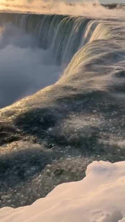 The majestic scene at Horseshoe waterfalls in Canada