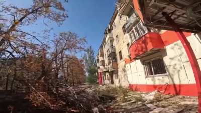 First perspective of the urban combat in Toretsk ( donetsk region )