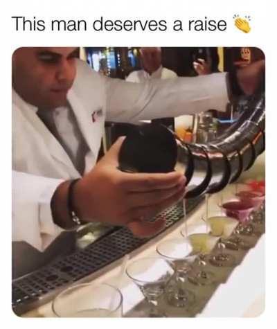 Man owns the entire bar...