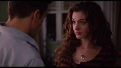 Love Anne Hathaway's expression before she goes down