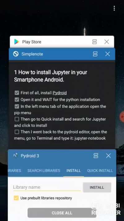 Tutorial on how to install jupyter on android smartphone (No root required).