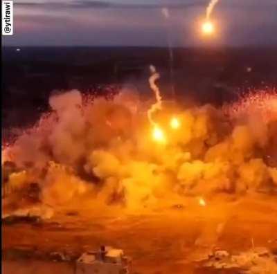 IDF destroys a underground tunnel(?) with a massive explosion