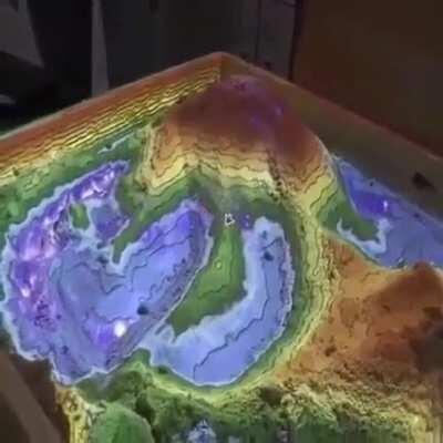 Interactive topography sandbox