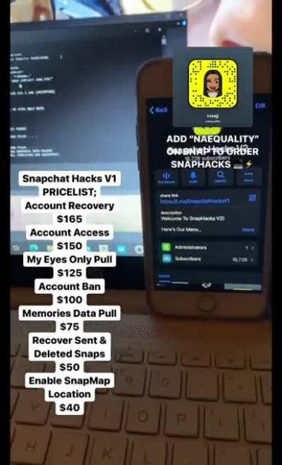 *REAL* Hit &quot;naequality&quot; via snapchat to order your social media h@cking needs for snap, facebook, instagram , of &amp;amp; more! Gr0up Link Below!