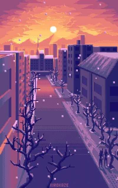 Snowy Sunset