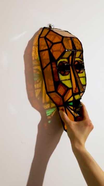 I have always dreamed of making a stained glass african 3d mask. Here it is.