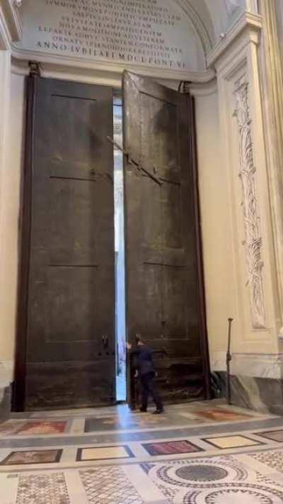 In Rome, the massive doors of St. John Lateran are over 2,000 years old. They are so perfectly balanced that it only takes one person to open and close them.