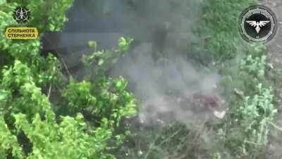 A Ukrainian drone by Belgorod captures a Russian soldier killing him self with a grenade 6-12-24