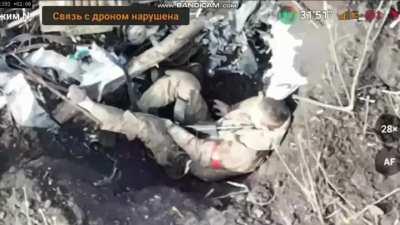 Russian soldiers kills himself. Music from source.