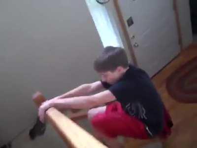 Found this 10 year old video of my friend during his parkour phase