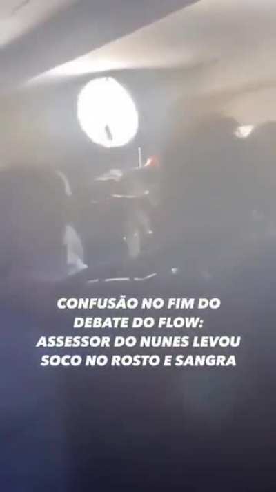 Outro ângulo do assessor de Nunes sendo socado após a expulsão de Marçal do debate