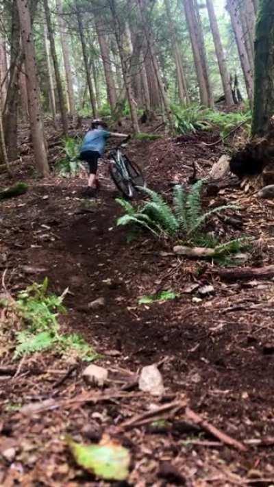 A Cyclist Filming Himself In The Forest