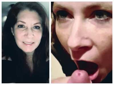 Before and after cum in mouth