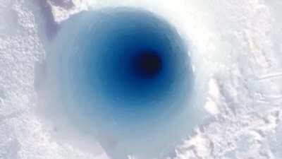 The sound of dropping ice down hole