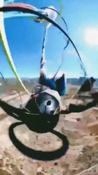 The emergency parachute saved his life in the last seconds