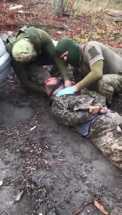 WARNING!!! NSFL!!! WAR CRIME!!! Video after the yesterday's one of a castrated Ukrainian POW War crimes commited by Russians 2/2