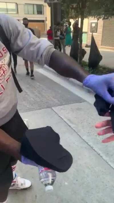 This good guy giving out masks at Houston's June 2nd Protest.