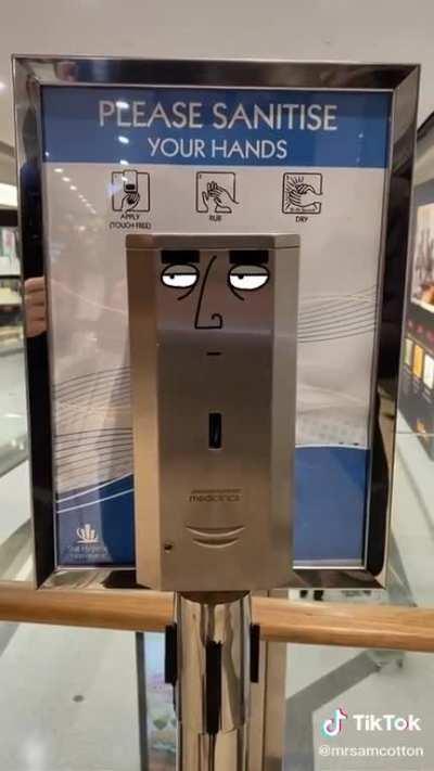 Harry the unhappy hand sanitizer