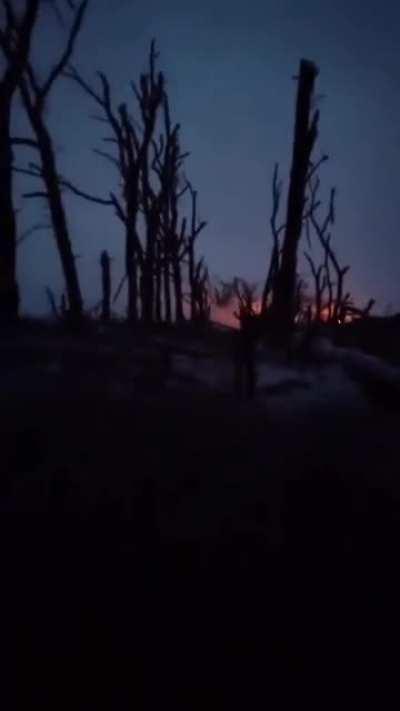 Soldiers of the 47th Mechanized Brigade defending their trenches at night in the area of ​​Stepove village, Donetsk region. 12/2023