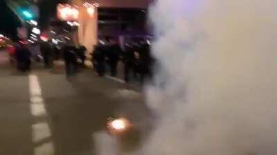 &quot;Peaceful&quot; liberal/progressive/Democrat BLM protestors throw fireworks at police in Portland