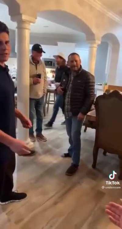 Dan Henderson kicks daughters boyfriend leg.