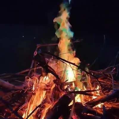 Watching this color changing fire