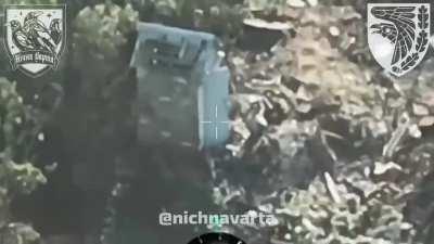 Ukrainian drone unit, Nights Watch of the 93rd OMBr ruins a Russians morning shit in the outhouse