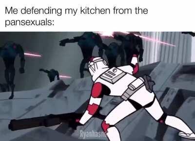 I’ll beat as many droids possible to protect my pans