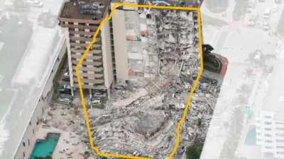 Miami condo collapse before and after