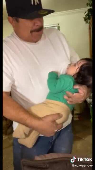 This guy’s grandson wouldn’t take the bottle so he improvised