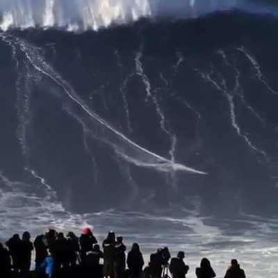 German surfer Sebastian Steudtner rode a 115 feet tall wave at Nazare, Portugal in 2018.