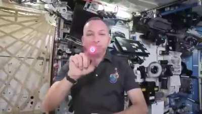 A fidget spinner in space