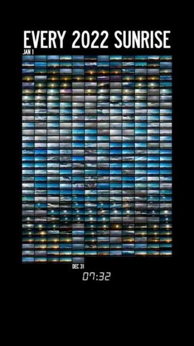 A video of every sunrise in 2022 by Joseph DiGiovanna