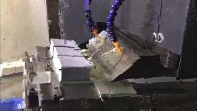 Making an aluminum heat sink: shaving the fins out of a solid block of metal, and bending them into place