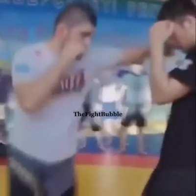 Rare footage of Khabib teaching Shavkat Rakhmanov.