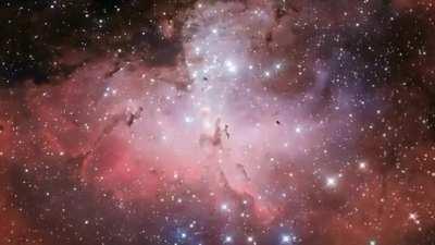 Zoom into the Pillars of Creation, a spot in the Eagle Nebula