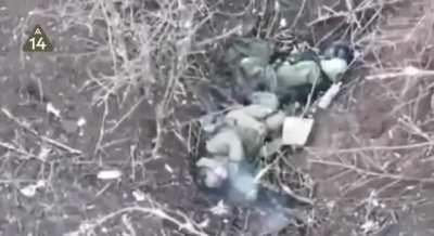 Russian soldier ends his own life after an FPV drone explodes nearby. Video from 14th division, January 2024