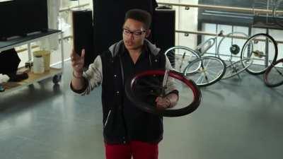 MIT Physics: Spinning Bike Wheel and Conservation of Angular Momentum.