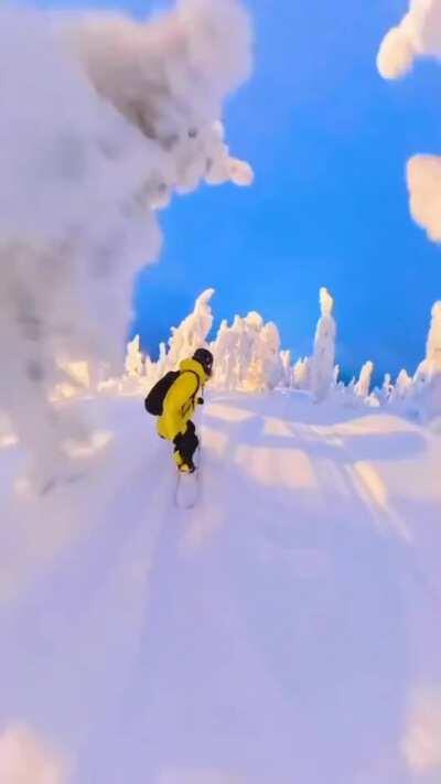 Snowboarding in Levi, Finland