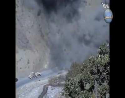 US MRAP gets hit by IED & falls into small river in Ahmad Khel, Zazi District, Paktia Province, Afghanistan.