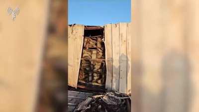 Rocket container on Gaza beach