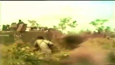 Vietnam People's Army soldiers during an operation in Cambodia, circa 1980s