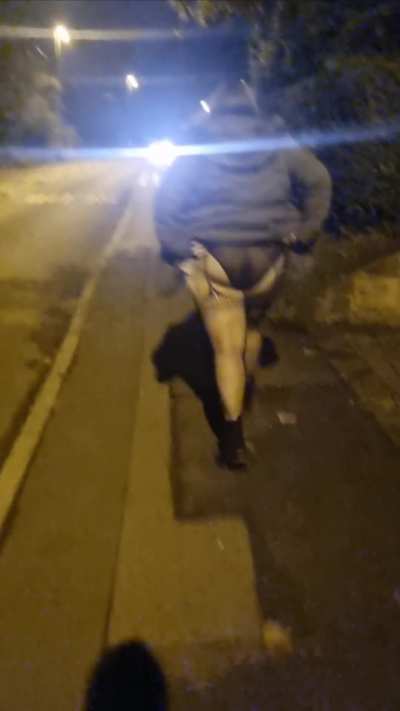 Wife flashing her butt while on a night out [OC]