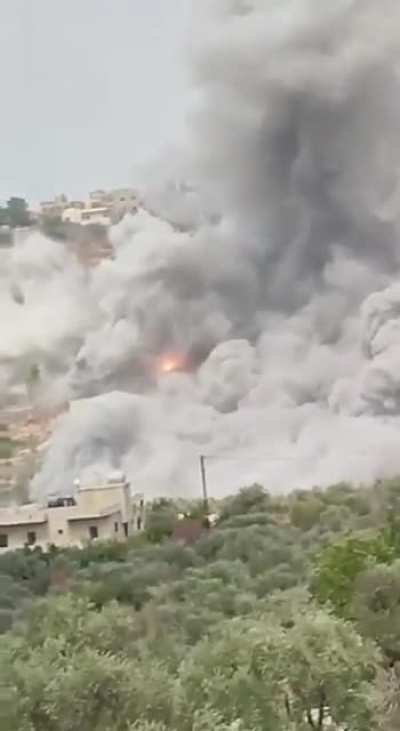 Ammunition depot in a civilian house in southern Lebanon that was bombed earlier today