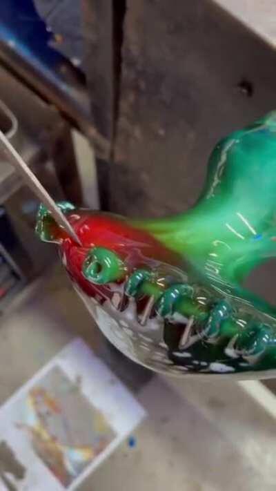 The making of a glass crab by Garmezy Glass