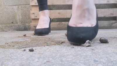 Worn work heels crush snails : crush_home