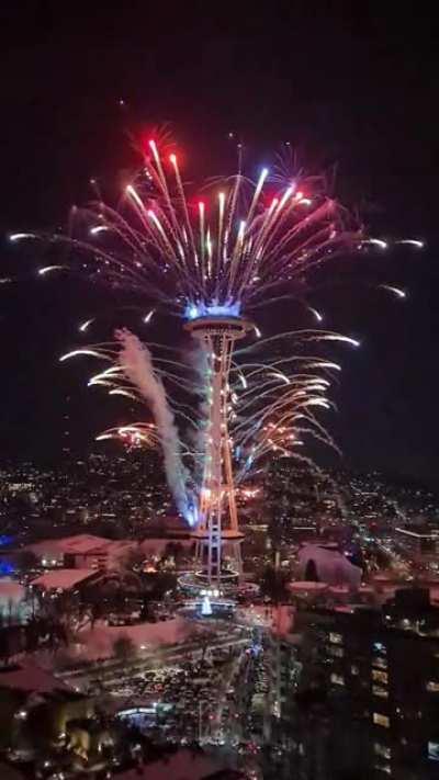 Slow Motion Space Needle Fireworks