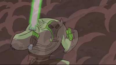 Grievous dominates a group of treacherous Jedi.